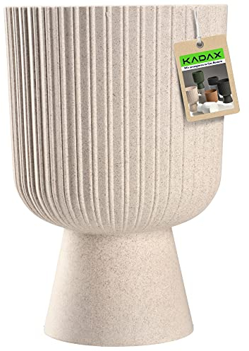 KADAX Blumentopf in Kelchform, Pflanztopf aus Kunststoff in 2 Größen, Pflanzgefäß in 5 Farben für Balkon, Terrasse, Fensterbrett, Pokal Pflanzschale, Übertopf (14cm, Weiß)