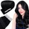Easyouth Black Tape in Hair Extensions Human Hair Black Tape in Human Hair Extensions Tape ins Jet Black Glue in Hair Extensions Real Human Hair 20 Inch 50g 20Pcs