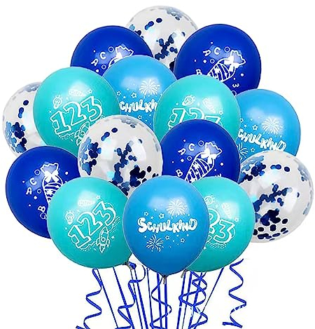 16 Stück Schulkind Luftballon Einschulung Deko Junge Schulanfang Schuleinführung Deko Schulkind deko Ballons für Schulkind 2023 Einschulung Party