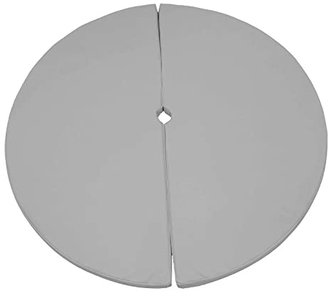 FORTISLINE Pole Dance Matte Silber Schutzmatte Sturzmatte Tanzmatte 2-teilig Training Ø 120 x 10cm Fitnessstange rutschfest platzsparend Trainingsschutz Lifestyle Poledance