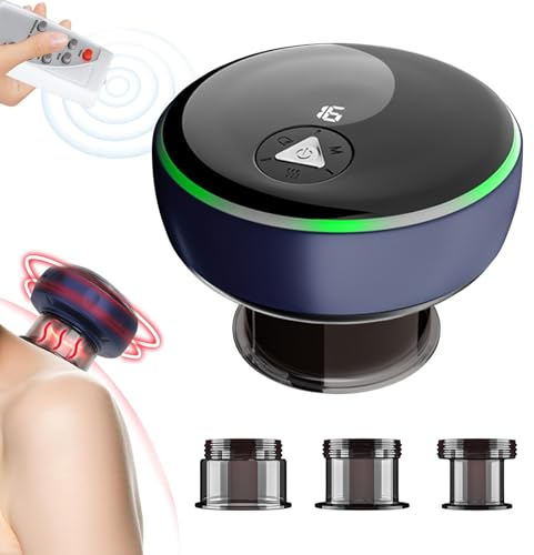 ATAUSD Schröpfgerät Elektrisch Infrarot, Elektrisches Schröpfmassagegerät, Cupping Set 16 Gängen 3 Modi mit 2 Vakuum Sauggläser und Fernbedienung, Smart Cupper Guasha Vakuum Schröpfer, Rot