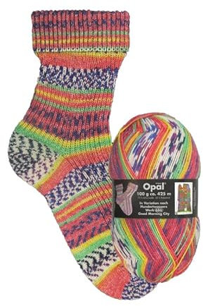 Opal Sockenwolle Hundertwasser Good Morning City | Sockengarn 4-fädig | Strumpfwolle zum Stricken und Häkeln | 100g, 420m (2102)
