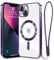 Ethanger for iPhone 13 Case Compatible with MagSafe Luxury Plating Bling Shockproof Bumper with Camera Lens Protector Magnetic Women Girly Phone Case for iPhone 13, Dark Purple