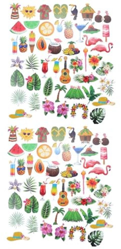 NUOBESTY 160pcs Hawaii Style Stickers for Luggage Notepad and Laptop Removable Decorative Decals for Journaling and Scrapbooking Material