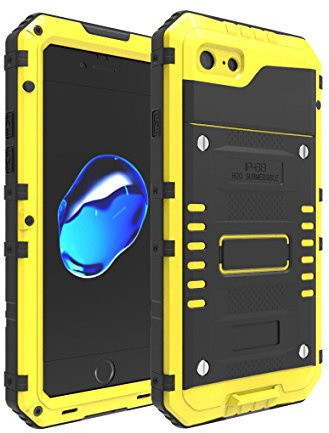 Cover iPhone SE 2020 & iPhone SE 2022 Impermeabile, IP68 360 Gradi Militare Protezione Custodia, Subacquea Waterproof Antiurto Antipolvere Case con Protezione dello Schermo/Copri Fotocamera (Giallo)