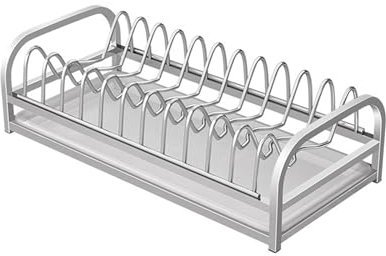 FLIPP Geschirrständer aus Edelstahl, einstufiger Geschirrständer, Küchenregal, Geschirr-Organizer for die Arbeitsplatte im Schrank, Abtropfgestell