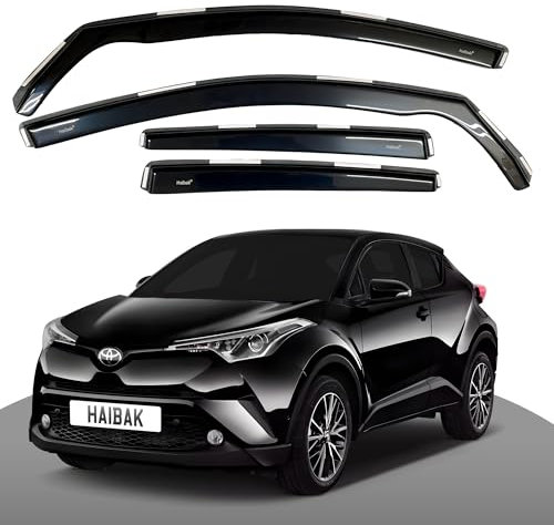Haibak Windabweiser-Set, kompatibel mit Toyota C-HR ab 2016, 5-Türer, getönt, 4 Stück, getönt in Kanalmontage