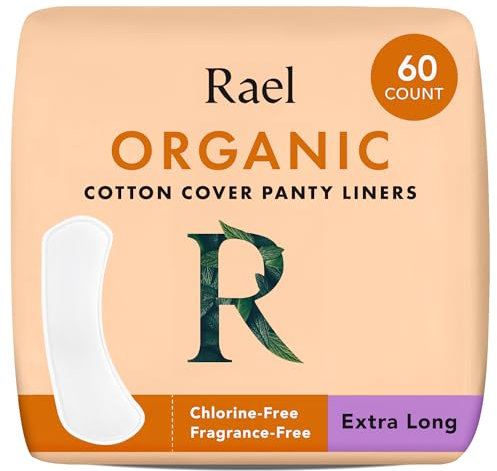 Rael Slipeinlagen Damen Bio-Baumwollüberzug - Leichte Saugstärke, Ohne Duft, Chlorfrei, Vegan (Extra Lang, 60 Stück)
