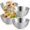 SUNOYA Bol Inox, Lot de 4 Bols Mélangeurs en Acier Inoxydable, Saladier Cul de Poule Inox, 19CM 1,2L, Empilables et Lavables au Lave-Vaisselle, pour Cuisson et Pâtisserie.