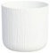 SMPLY. Macetero Decorativo de Terracota Redondo Estilo Estriado para Plantas Interior y Exterior Ideal para Terrazas y Jardínes (19Cm x 19Cm) - Color Blanco