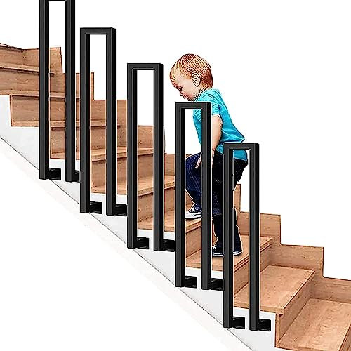 Maniglione di sicurezza a forma di U, stile nordico, moderno, nero, per scale, corrimano, per interni ed esterni, garage, mansarda da giardino, antiscivolo, 75 cm