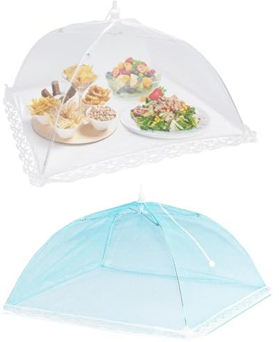 LiJuanWang Campana Protectora Comida,2 Piezas Cubierta Protectora Alimentos,Pop Up Cubiertas para Comida,Cubierta para Fruta para Comida,Barbacoa Fiestas Buffets Camping,12 Pulgadas