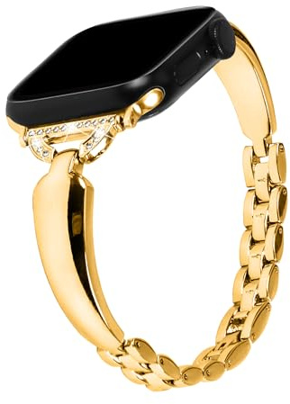 Bracelet en métal à paillettes compatible avec Apple Watch 38 mm, 40 mm, 41 mm, 42 mm, 44 mm, 45 mm, 46 mm, 49 mm, en acier inoxydable, compatible avec iWatch Ultra 3 Series 11 10 9 8 7 6 SE 5 4 3 2 1