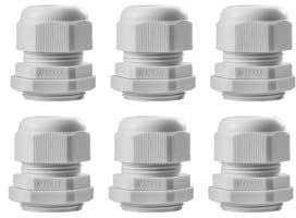 Pack of 6 Cable Glands M32, IP68 Waterproof Cable Grommet, Cable Glands for Outdoor Garden Control Box Junction Box, Plastic Nylon Cable Grommet, White