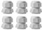 Pack of 6 Cable Glands M32, IP68 Waterproof Cable Grommet, Cable Glands for Outdoor Garden Control Box Junction Box, Plastic Nylon Cable Grommet, White