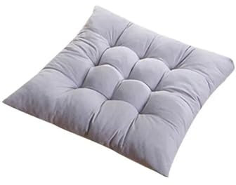 MZSKLW Cord-Sitzkissen, quadratisch, mit Bändern, Bodenkissen, für drinnen und draußen, Esszimmer, Garten, Terrasse, Büro, für Zuhause, Büro, Garten, 40,6 x 40,6 cm, Grau