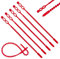TERF® 50 Pcs Red Reusable Beaded Double Loop Cable Ties 240mm (9.45'') X 3.8mm Premium Polyethylene Releasable Adjustable Wire Cable Ties Zip Wraps Plastic Tie for Home Office Garden Workshop