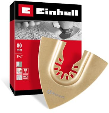 Original Einhell Hartmetall-Delta-Raspel 80mm (Langlebige Hartmetallbestreuung, Open Back Schnellwechselfunktion, Geeignet für Multitools)