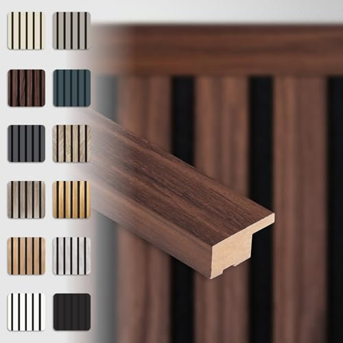 HEXIM Abschlussleiste 137,5x2,7cm passend für unsere Akustikpaneele - flexible Lamellenwand Holz MDF Wandpanelee Lamellenverkleidung Wandverkleidung (1 Abschlussleiste Catania Oak - APAH13)