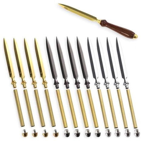 Eighosee Brieföffner Projekt-Kit 12-Teiliges Sortiment, Metall (4), Gold (4), Chrom (4) Enthalten