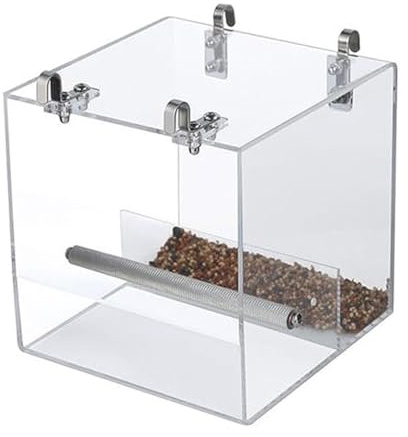 NONDK No Mess Bird Feeder for Cage Bird Feeder Automatic Bird Feeder for Cage, Acrylic Bird Feeder
