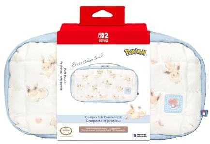HORI Borsa Imbottita Puff Pouch Eevee Cottage Core per Nintendo Switch 2, Switch e OLED - Licenza Ufficiale Nintendo e The Pokémon Company International