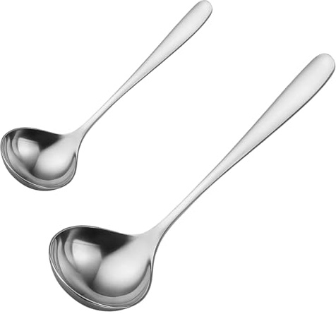2 Stück Soßenlöffel, Schöpflöffel Aus Edelstahl, Suppenkelle Klein, Ideal Für Soßen, Suppen Und Dips, 17 Cm Und 19,5 Cm, Perfekt Für Küche Und Restaurant