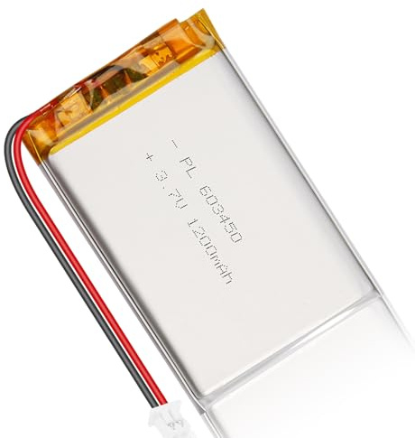 Batterie LiPo 3.7V 1200mAh 603450 - Batterie Lithium-polymère Rechargeable avec Carte de Protection et connecteur Micro JST 1.25 pour appareils électroniques