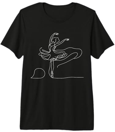 Ballerina Dance Line Art Flowing Pose Premium T-Shirt
