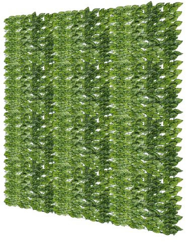 Mantigositeen Künstliche Efeu Wassermelonenblatt Hecke Sichtschutz,Efeu Sichtschutz 200 * 300cm,Sichtschutzzaun,Efeublätter eignet Sich perfekt für Terrassenbereiche im Freien