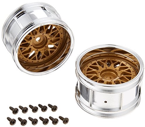 Tamiya 300050549 - Felgen Porsche Taisan, Modellbauzubehör, 30 mm, 2 Stück, chrom/gold