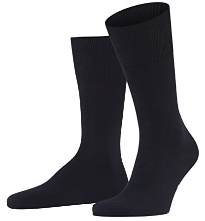 FALKE Herren Socken Airport M So Wolle Baumwolle einfarbig 1 Paar, Blau Dark Navy 6370, 47-48
