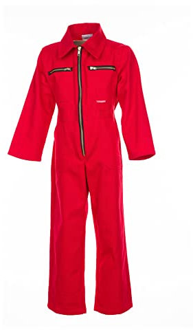Planam - Tuta Da Rally Per Bambini, Colore: Blu, Rosso (Rosso), 158/164