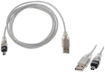 KALEA-INFORMATIQUE Cable USB macho a mini Firewire IEEE1394a MACHO de 4 clavijas SÓLO PARA PERIFÉRICOS COMPATIBLES