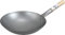 JADE TEMPLE Wok aus Carbonstahl mit 30 cm Durchmesser, mit rundem Holzgriff, Grau