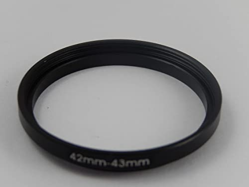 vhbw Step-Up-Ring Adapter von 42 mm auf 43 mm für Kamera Objektiv - Filteradapter, Metall, Schwarz