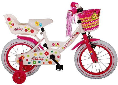 Volare Unisex-Youth 81404 Kinderfahrrad, Weiß, Rosa, Kleinkind