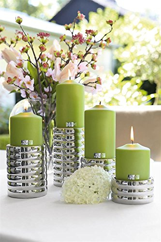 Fink Candle Stumpe Metallic grün H=10cm D=8cm 123735