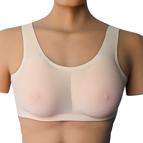 MEYOO Brustform BH Transgender Nippel Falscher Bauch, Für Brust Prall Kostüme Cosplay Mastektomie Crossdresser Transvestit Strap,Browna,S500g