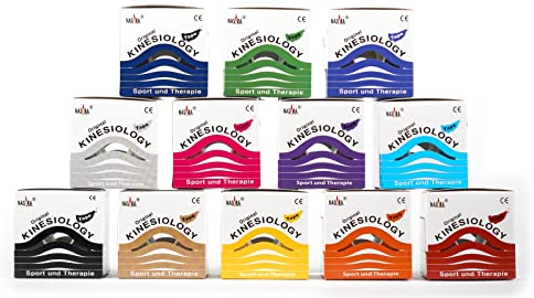 Nasara Original Kinesiologie Physio Tape für Sport und Medizin: 6 Rollen im Set, Rollengröße 5cm x 5m, Farben frei wählbar