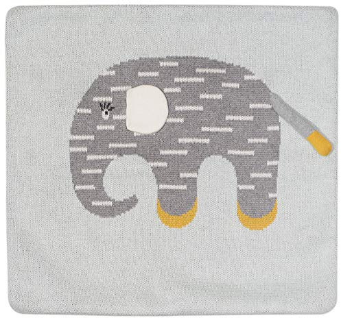 Kindsgut Baumwollkissen-Bezug aus 100% Oeko-TEX®-zertifizierter Baumwolle, 40 x 40 cm, kuschelig weich in dezenten Farben und schlichtem Design, für das Kinder-Zimmer und Kuschelecken, Elefant