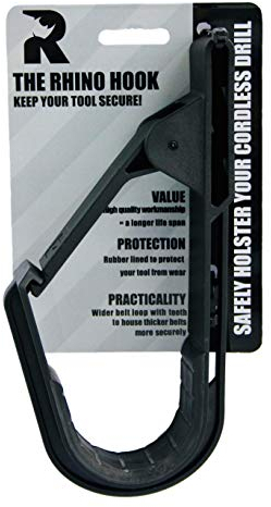 The Rhino Hook ™ - Supporto porta attrezzi universale per cintura, per trapano / avvitatore cordless, articolo alternativo alla fondina