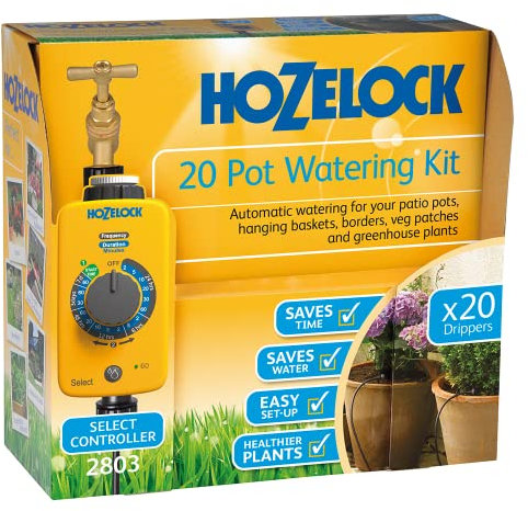 PROGRAMMATORE AC1 KIT DI IRRIGAZIONE 20 GOCCIOLATORI HOZELOCK IRRIGAZIONE GIARDINO GIARDINAGGIO ESTERNO