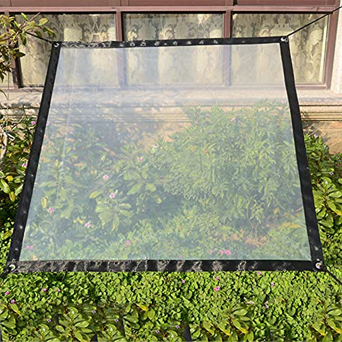 SUREH 2m x 1 m wasserdichte transparente Plane mit Ösen Vordächer und Planen strapazierfähige transparente wetterfeste Plane faltbar Pflanzendach Regenschutz Seil enthalten