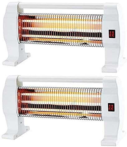 Suinga 2 x Heizstrahler Quarz, 1200 W, 3 Röhren und 3 Temperaturstufen. Schutzsystem bei versehentlichem Umkippen des Ofens Tragegriff