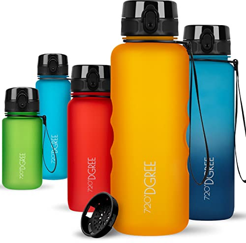 720°DGREE Borraccia 1,5 Litri “uberBottle“ +Setaccio, softTouch - Senza-BPA, Prova di Perdite - Bottiglia XL, Borracce Acqua Sportiva per Palestra, Studio Fitness, Gym, Workout, Escursioni, Università
