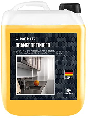 Cleanerist | 5L Kanister Orangenreiniger Konzentrat - extra starker Allzweckreiniger für Glas, WC, Bad, Küche Haushalt und Industrie - mit Frischeduft - löst Fett und Verschmutzungen