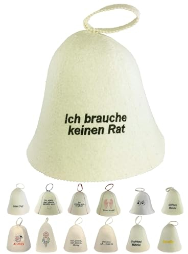 GMMH Saunahut Saunamütze aus Wollfilz - Filz Saunakappe für Damen und Herren, Filzkappe Mütze Filzhut Hut Kappe für Sauna (SS20-09)