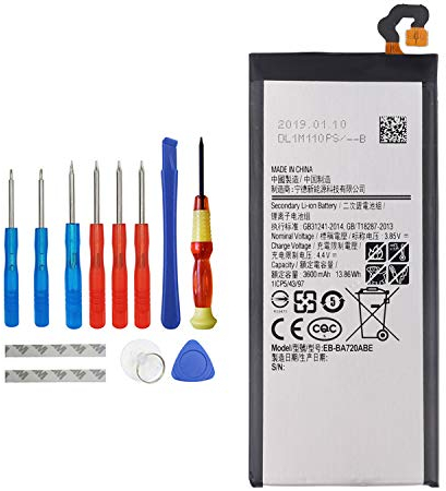 Vvsialeek EB-BA720ABE Handy Akku Kompatibel Für Samsung Galaxy A7 2017 SM-J720F with Toolkit 3600mAh
