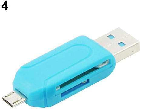 Sytaun Lecteurs De Carte Mémoire Externes, Lecteur De Carte SD, Lecteur De Carte USB OTG 2 en 1 Lecteur De Carte Micro USB TF Universel pour Téléphone PC Bleu